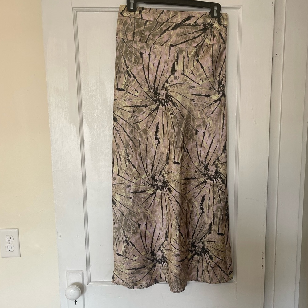 Free people, silk tie dye midi skirt